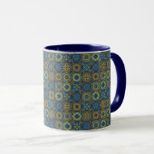 Elegant blue& white Moroccan  pattern  マグカップ (正面右)
