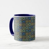 Elegant blue& white Moroccan  pattern  マグカップ (正面左)
