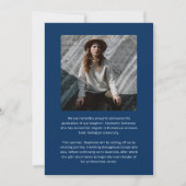 Elegant Blue & White Photo Collage Graduation 案内状 (裏面)