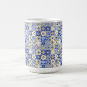 Elegant blue& white Portuguese Azulejo pattern  コーヒーマグカップ (中央)