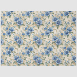 Elegant Blue & White Vintage Inspired Florals  薄葉紙