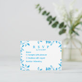 elegant  blue wild flowers rsvp card エンクロージャーカード (スタンド正面)