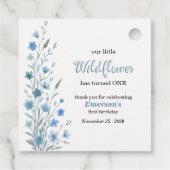 Elegant Blue Wildflower 1st Birthday Party フェイバータグ (裏面)