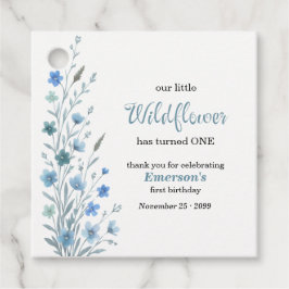 Elegant Blue Wildflower 1st Birthday Party フェイバータグ