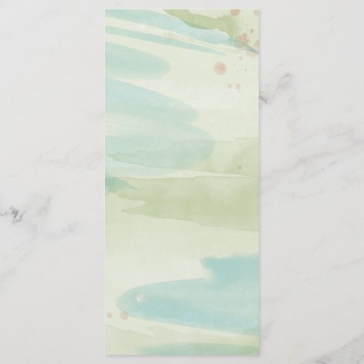 Elegant Blue Wildflower Frame Wedding Menu Card メニュー (裏面)