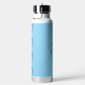 Elegant Blue with Name and Initial ウォーターボトル (右面)