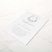 elegant blue wreath Confirmation 箔招待状 (回転した状態)