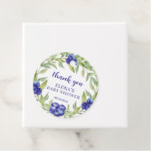 Elegant Blueberries Baby Shower Sweet Thank You フェイバータグ (インサイチュ)