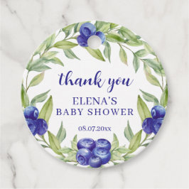 Elegant Blueberries Baby Shower Sweet Thank You フェイバータグ