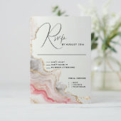 Elegant Blush Agate Fluid Ink  出欠カード (スタンド正面)