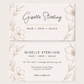 Elegant Blush and Black Botanical Typography 名刺