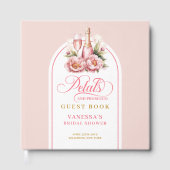 Elegant blush and gold petals prosecco sign book ゲストブック (正面)