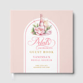 Elegant blush and gold petals prosecco sign book ゲストブック (正面)