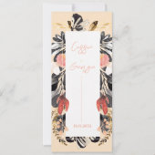 Elegant Blush & Black Floral Wedding Program Card 招待状 (正面)
