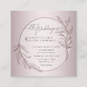 Elegant Blush Botanical Wedding Invitation Card スクエア名刺 (正面)