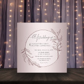 Elegant Blush Botanical Wedding Invitation Card スクエア名刺