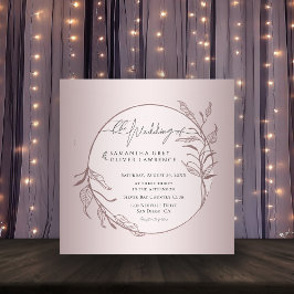 Elegant Blush Botanical Wedding Invitation Card スクエア名刺