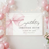 Elegant Blush Bow Text Congratulations Banner 横断幕