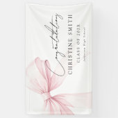 Elegant Blush Bow Text Congratulations Banner 横断幕 (縦)
