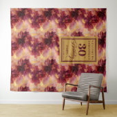 Elegant Blush Burgundy Gold 30th Birthday Party   タペストリー (インサイチュ(横))