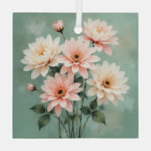 Elegant Blush Chrysanthemum Art ガラスオーナメント (裏面)