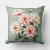 Elegant Blush Chrysanthemum Art クッション (正面)