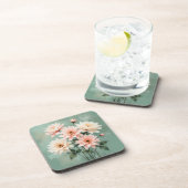 Elegant Blush Chrysanthemum Art コースター (右側)