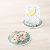 Elegant Blush Chrysanthemum Art コースター (側面)