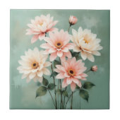 Elegant Blush Chrysanthemum Art タイル (正面)