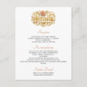 Elegant Blush Dahlias Golden Script Wedding エンクロージャーカード (正面)