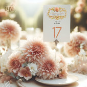 Elegant Blush Dahlias Golden Script Wedding テーブルナンバー
