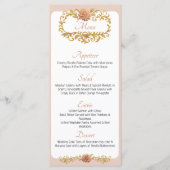 Elegant Blush Dahlias Golden Script Wedding メニュー (正面)