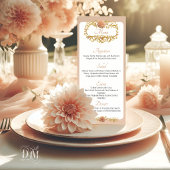 Elegant Blush Dahlias Golden Script Wedding メニュー