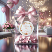 Elegant Blush Dahlias Golden Script Wedding ラウンドシール