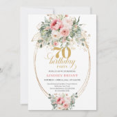 Elegant Blush Digital 70th Birthday Invitation 招待状 (正面)