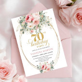 Elegant Blush Digital 70th Birthday Invitation 招待状