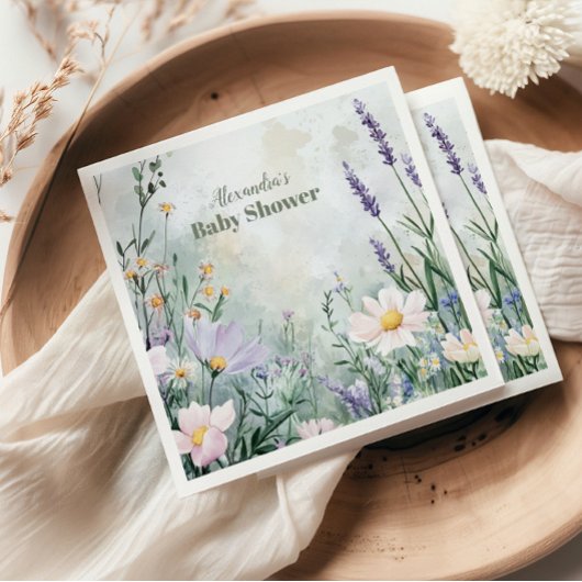 Elegant Blush Floral Baby in Bloom  スタンダードカクテルナプキン