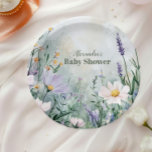 Elegant Blush Floral Baby in Bloom  ペーパープレート<br><div class="desc">Complete your baby shower table setting with our Baby In Bloom Blush & Teal Spring Floral Shower Paper Plates. Designed with delicate blush and teal watercolor florals, these plates bring a fresh and sophisticated touch to your celebration. Ideal for a spring or garden-themed baby shower, these plates perfectly capture the...</div>