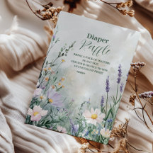 Elegant Blush Floral Baby in Bloom  Diapper Raffle