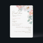 Elegant Blush Floral Botanical Bridal Shower II 招待状<br><div class="desc">Blush Floral Bridal Shower Invitation.      Elegant.  Blush. Bride.   Botanical.  Rounded.  White background.</div>