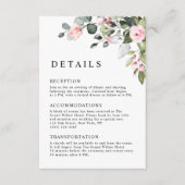 Elegant Blush Floral Eucalyptus QR Code Wedding エンクロージャーカード (正面)