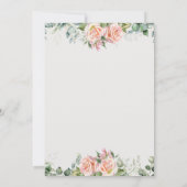 Elegant Blush Floral Gold Arch Wedding Invitation 招待状 (裏面)