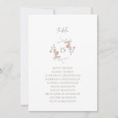 Elegant Blush Floral Monogram Table Seating Card 招待状 (正面)