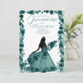 Elegant Blush Floral Quinceañera 招待状 (スタンド正面)