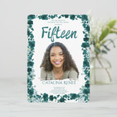 Elegant Blush Floral Quinceañera Invitation 招待状 (スタンド正面)