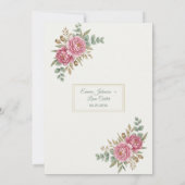 Elegant Blush Floral Save the Date 招待状 (裏面)