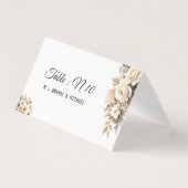 Elegant Blush Floral Table Number Place Card (正面)