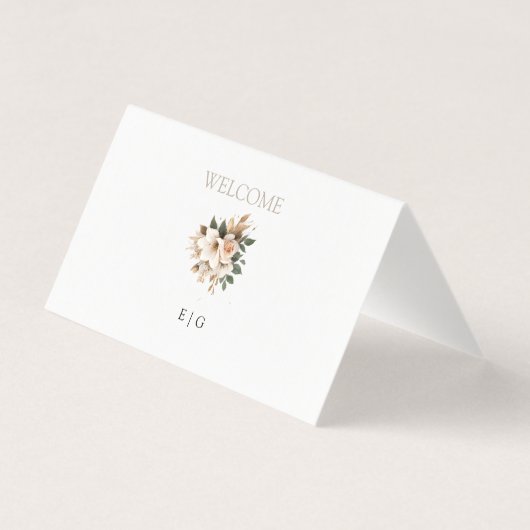 Elegant Blush Floral Table Number Place Card (裏面)