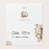 Elegant Blush Floral Table Number Place Card (外部フラット)