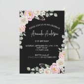Elegant Blush Floral Watercolor Birthday  招待状 (スタンド正面)